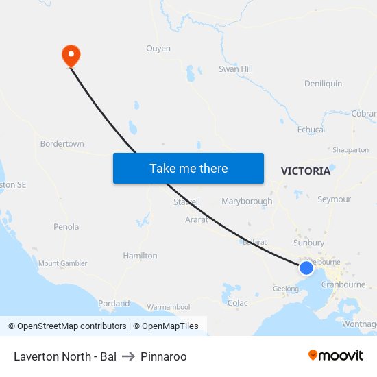 Laverton North - Bal to Pinnaroo map