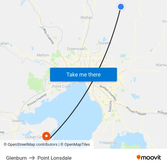 Glenburn to Point Lonsdale map