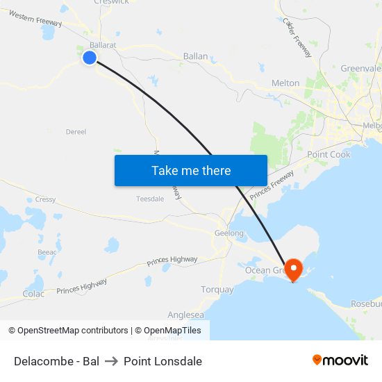 Delacombe - Bal to Point Lonsdale map