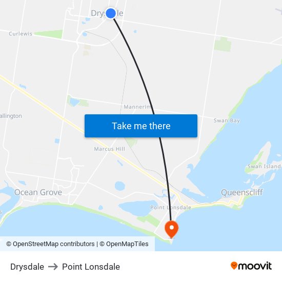 Drysdale to Point Lonsdale map
