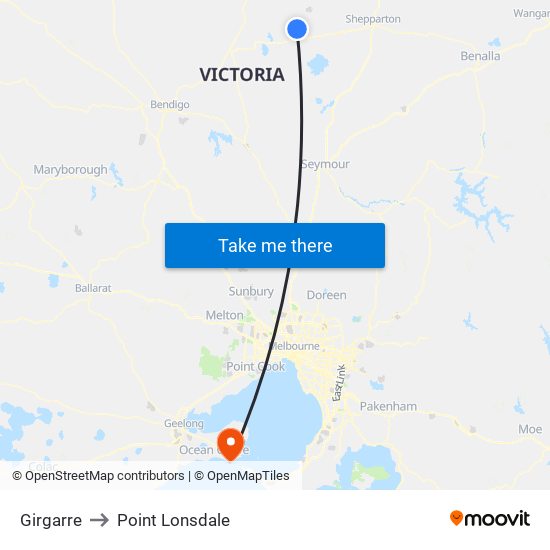 Girgarre to Point Lonsdale map