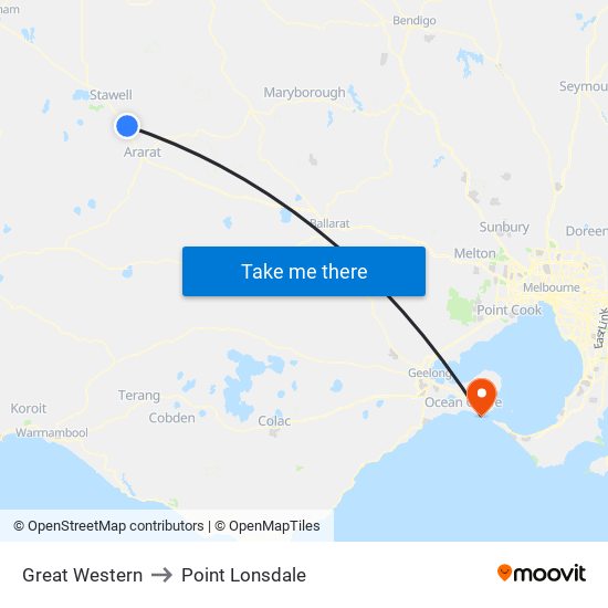 Great Western to Point Lonsdale map