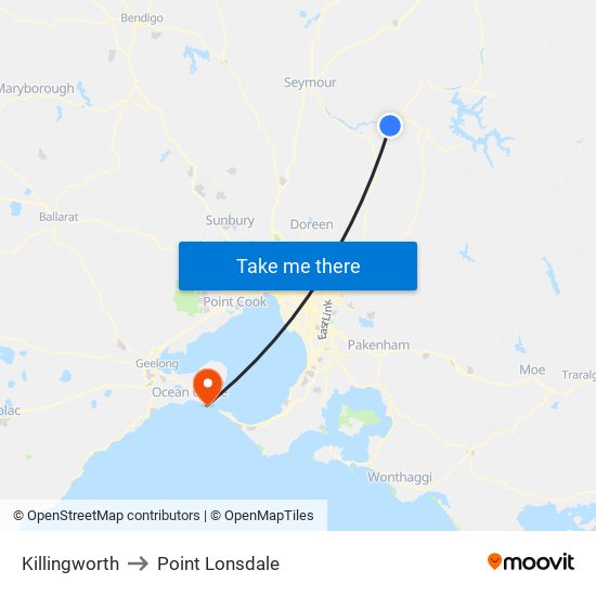 Killingworth to Point Lonsdale map