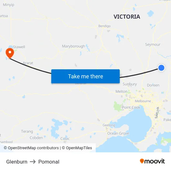 Glenburn to Pomonal map