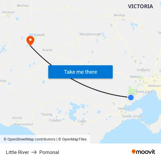 Little River to Pomonal map