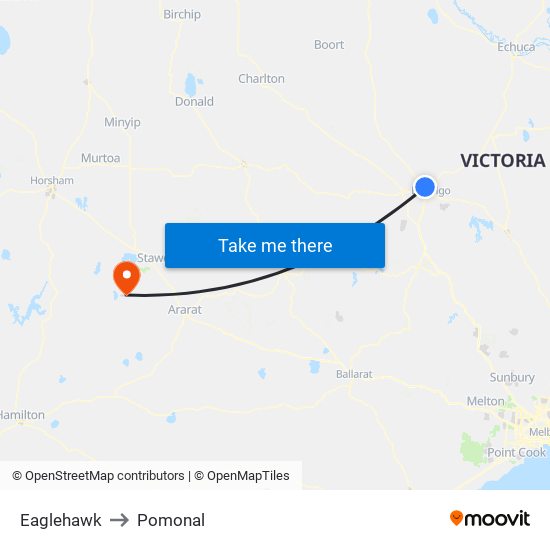 Eaglehawk to Pomonal map