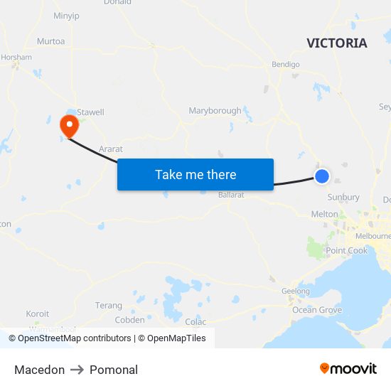 Macedon to Pomonal map