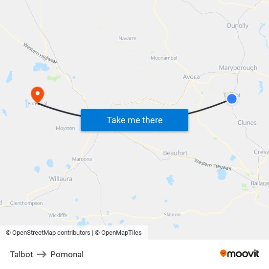 Talbot to Pomonal map