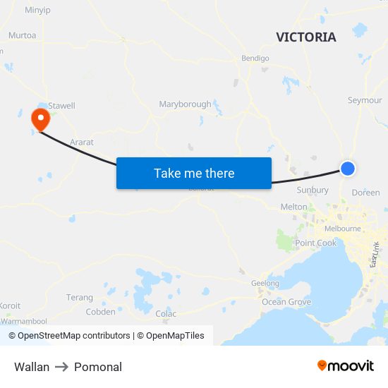 Wallan to Pomonal map