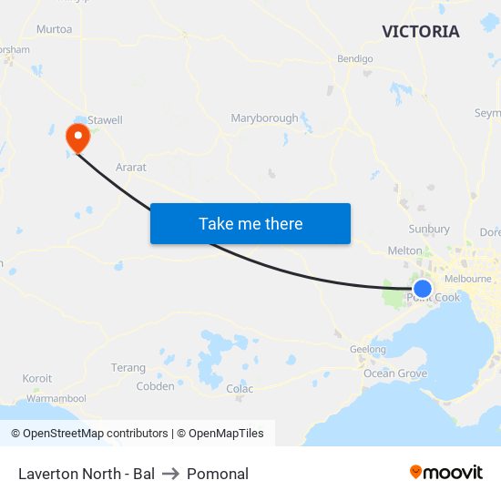 Laverton North - Bal to Pomonal map