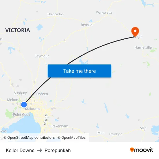 Keilor Downs to Porepunkah map