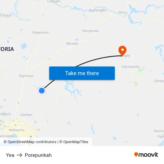 Yea to Porepunkah map