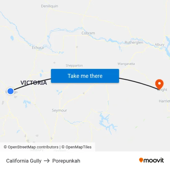 California Gully to Porepunkah map
