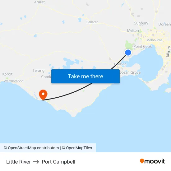 Little River to Port Campbell map