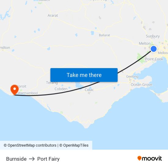 Burnside to Port Fairy map