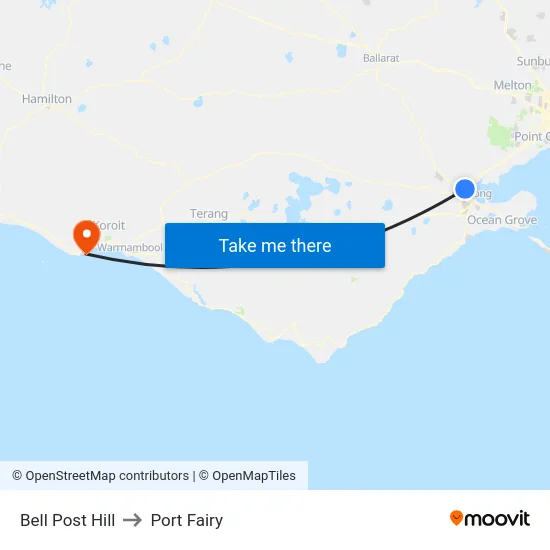 Bell Post Hill to Port Fairy map