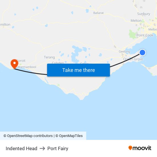 Indented Head to Port Fairy map