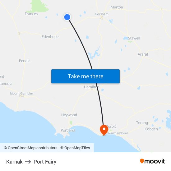 Karnak to Port Fairy map