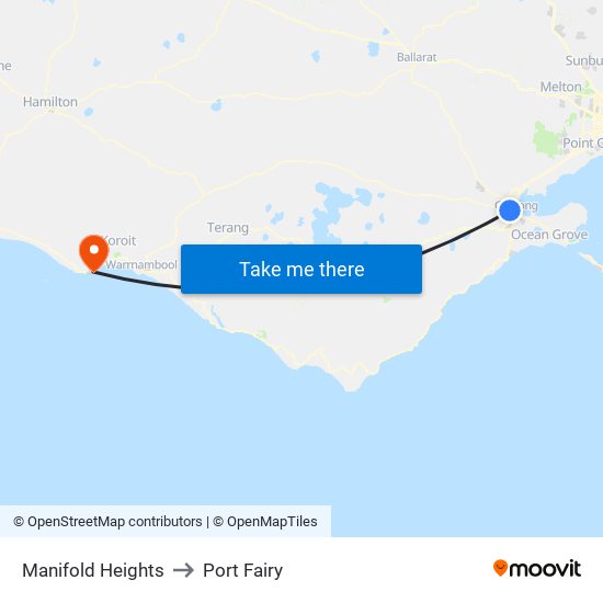 Manifold Heights to Port Fairy map