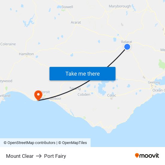 Mount Clear to Port Fairy map