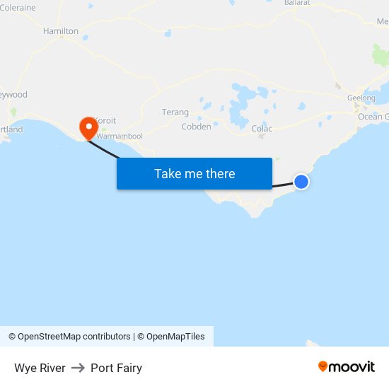 Wye River to Port Fairy map