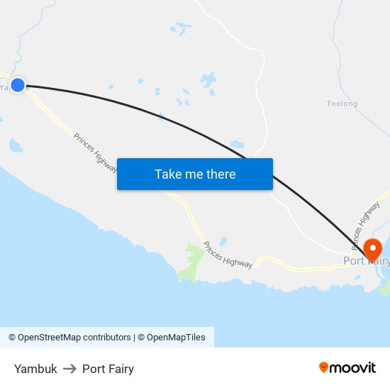 Yambuk to Port Fairy map