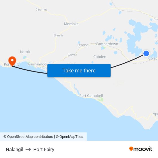 Nalangil to Port Fairy map