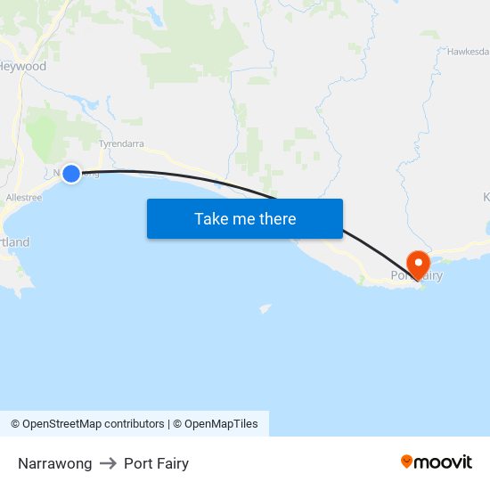 Narrawong to Port Fairy map