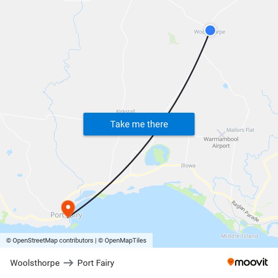 Woolsthorpe to Port Fairy map