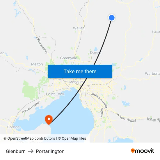 Glenburn to Portarlington map
