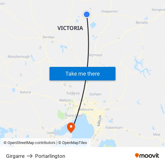 Girgarre to Portarlington map