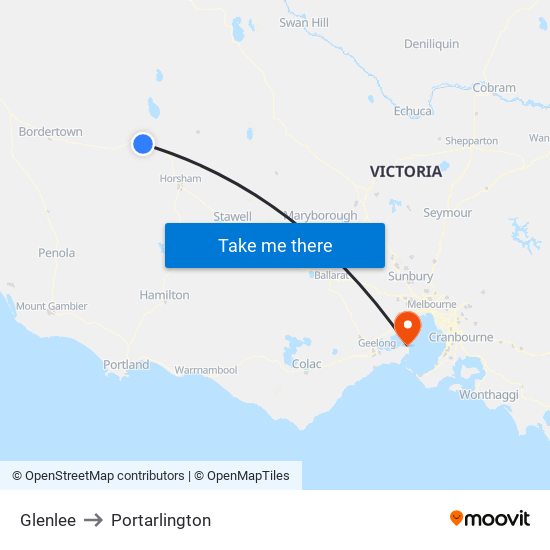 Glenlee to Portarlington map