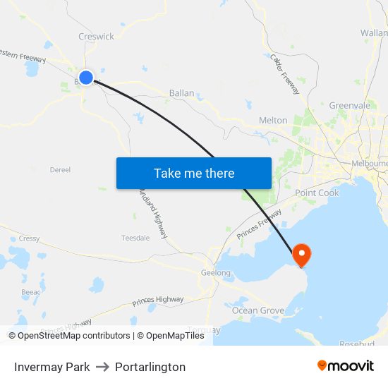 Invermay Park to Portarlington map