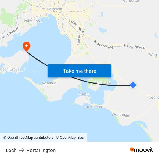 Loch to Portarlington map