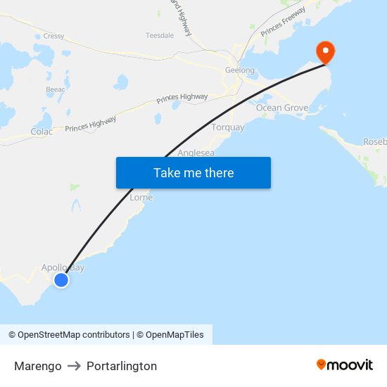 Marengo to Portarlington map