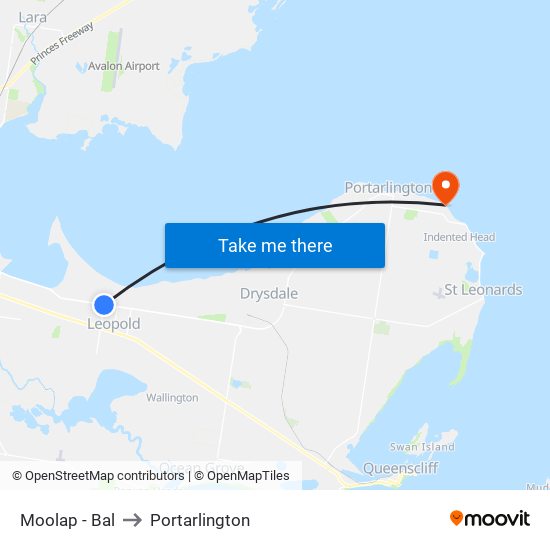 Moolap - Bal to Portarlington map