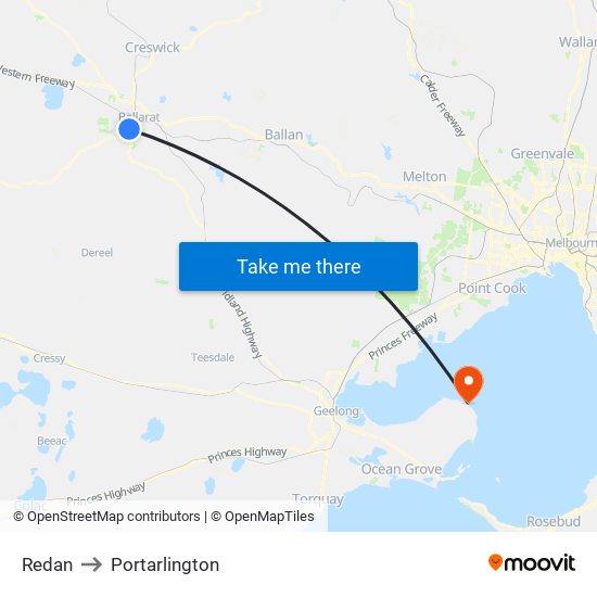 Redan to Portarlington map