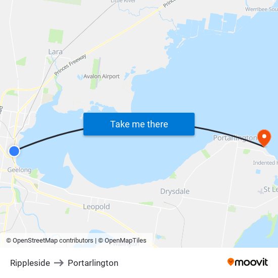 Rippleside to Portarlington map