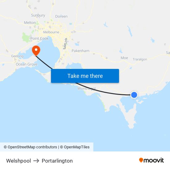 Welshpool to Portarlington map