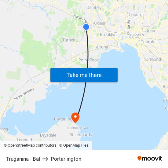 Truganina - Bal to Portarlington map