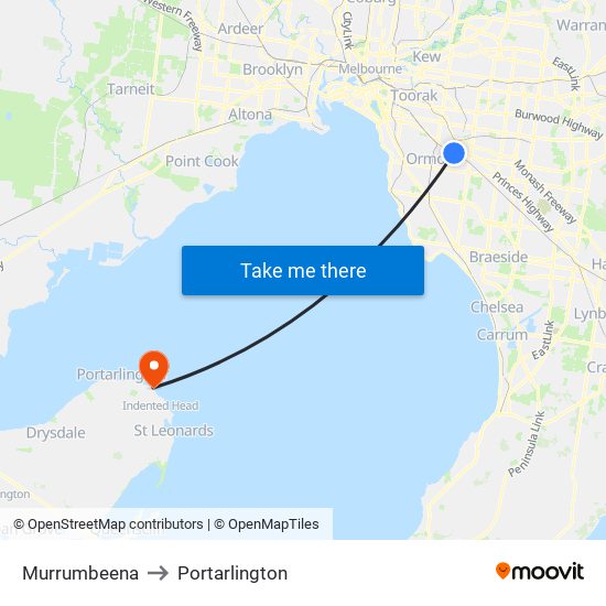 Murrumbeena to Portarlington map