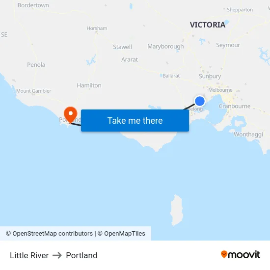 Little River to Portland map