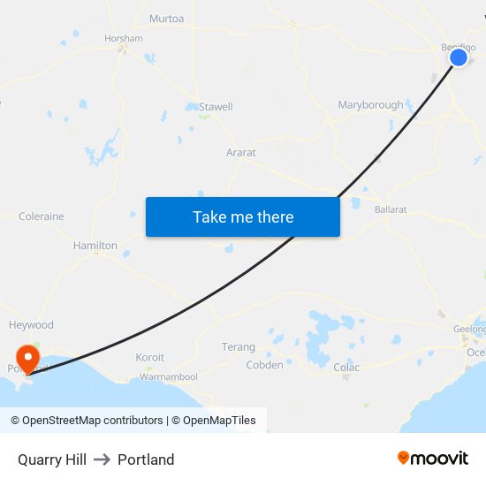 Quarry Hill to Portland map