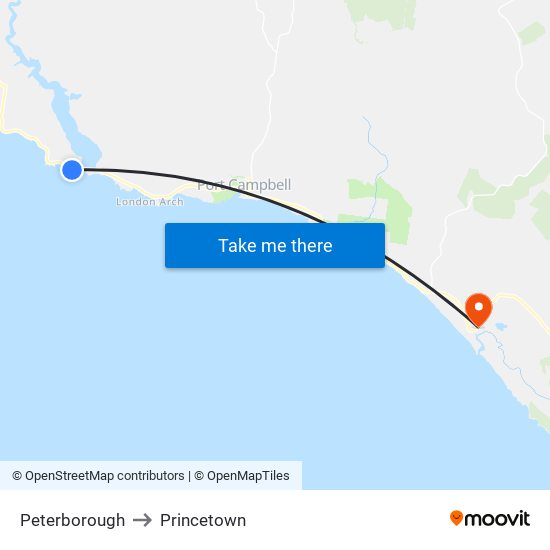 Peterborough to Princetown map