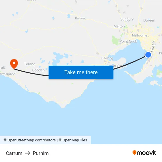 Carrum to Purnim map