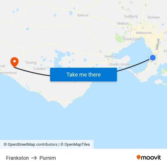 Frankston to Purnim map