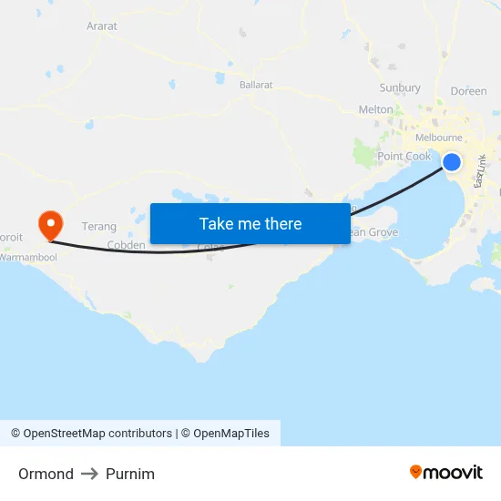 Ormond to Purnim map
