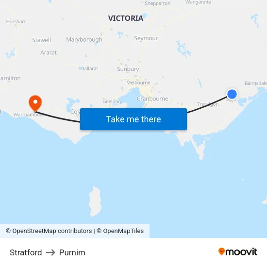 Stratford to Purnim map