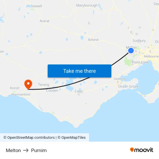 Melton to Purnim map