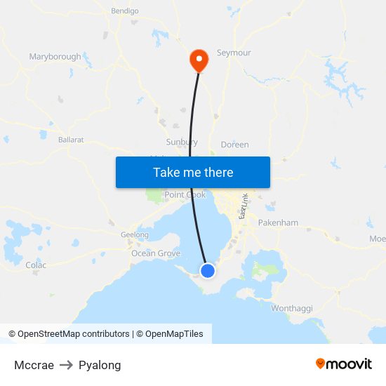 Mccrae to Pyalong map